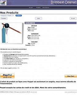 Page web Brimbale Odanac